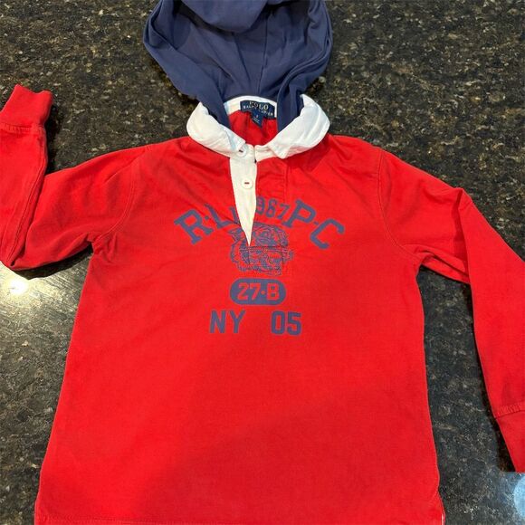 Polo Ralph Lauren Other - Polo Ralph Lauren Boys Red Long Sleeve Hoodie T-Shirt Size 5